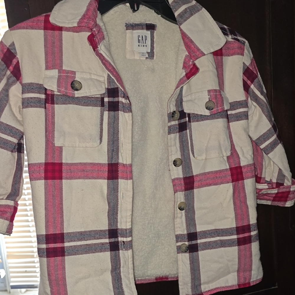 GAP Kids Button Down Shirt - Red, Pink, and White